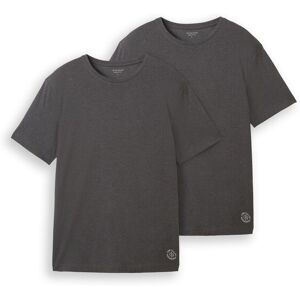 TOM TAILOR Herren Basic T-Shirts im 2er-Pack, grau, Meliert, Gr. XXXL TOM TAILOR Herren Basic T-Shirts im 2er-Pack, grau, Meliert, Gr. XXXL