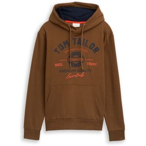 TOM TAILOR Herren Hoodie Sweatshirt mit Logo-Print, braun, Logo Print, Gr. M TOM TAILOR Herren Hoodie Sweatshirt mit Logo-Print, braun, Logo Print, Gr. M