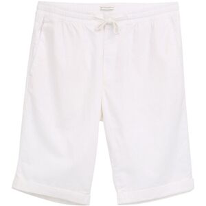 TOM TAILOR Herren Regular Shorts mit Leinenanteil, weiß, Uni, Gr. S TOM TAILOR Herren Regular Shorts mit Leinenanteil, weiß, Uni, Gr. S