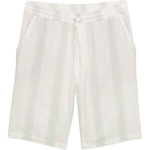 TOM TAILOR DENIM Herren Relaxed Fit Shorts aus Baumwolle, weiß, Gestreift, Gr. XL TOM TAILOR DENIM Herren Relaxed Fit Shorts aus Baumwolle, weiß, Gestreift, Gr. XL