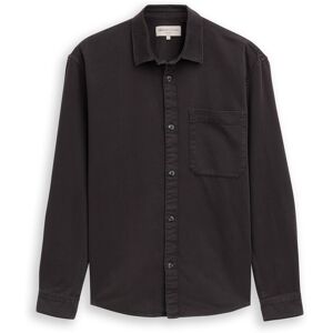 TOM TAILOR DENIM Herren Relaxed Fit Hemd mit Brusttasche, grau, Uni, Gr. M TOM TAILOR DENIM Herren Relaxed Fit Hemd mit Brusttasche, grau, Uni, Gr. M