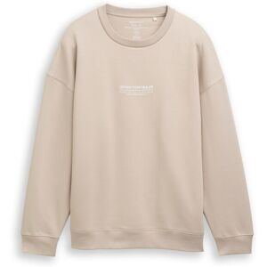 TOM TAILOR DENIM Herren Relaxed Sweatshirt mit Logo-Print, grau, Uni, Gr. S TOM TAILOR DENIM Herren Relaxed Sweatshirt mit Logo-Print, grau, Uni, Gr. S