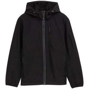 TOM TAILOR Herren Softshell Jacke mit Kapuze, schwarz, Uni, Gr. S TOM TAILOR Herren Softshell Jacke mit Kapuze, schwarz, Uni, Gr. S