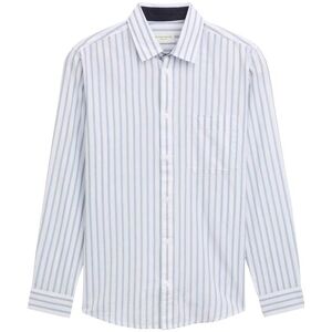 TOM TAILOR Herren Regular Fit Hemd mit Streifenmuster, weiß, Gestreift, Gr. M TOM TAILOR Herren Regular Fit Hemd mit Streifenmuster, weiß, Gestreift, Gr. M