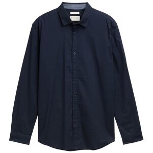 TOM TAILOR Herren Regular Fit Hemd mit Stretch, blau, Uni, Gr. S TOM TAILOR Herren Regular Fit Hemd mit Stretch, blau, Uni, Gr. S
