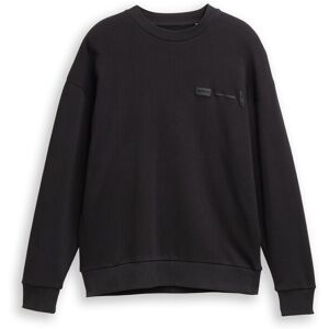 TOM TAILOR DENIM Herren Relaxed Fit Sweatshirt mit Rückenprint, schwarz, Uni, Gr. XS TOM TAILOR DENIM Herren Relaxed Fit Sweatshirt mit Rückenprint, schwarz, Uni, Gr. XS