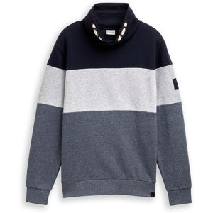 TOM TAILOR Herren Snood Sweatshirt mit Colour Blocking, blau, Colour Blocking, Gr. S TOM TAILOR Herren Snood Sweatshirt mit Colour Blocking, blau, Colour Blocking, Gr. S