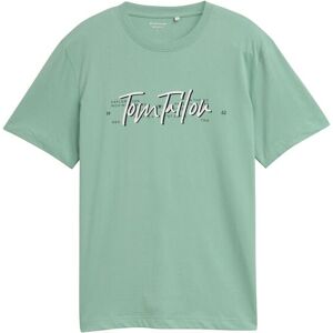 TOM TAILOR Herren T-Shirt mit Logo-Print, grün, Uni, Gr. S TOM TAILOR Herren T-Shirt mit Logo-Print, grün, Uni, Gr. S