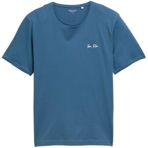 TOM TAILOR Herren T-Shirt mit Print, blau, Uni, Gr. S TOM TAILOR Herren T-Shirt mit Print, blau, Uni, Gr. S