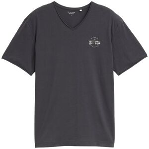 TOM TAILOR Herren T-Shirt mit V-Ausschnitt, schwarz, Uni, Gr. M TOM TAILOR Herren T-Shirt mit V-Ausschnitt, schwarz, Uni, Gr. M