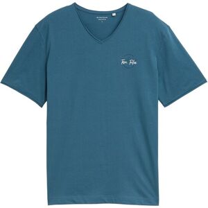 TOM TAILOR Herren T-Shirt mit V-Ausschnitt, blau, Uni, Gr. M TOM TAILOR Herren T-Shirt mit V-Ausschnitt, blau, Uni, Gr. M