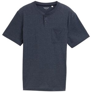 TOM TAILOR Herren Henley T-Shirt mit Brusttasche, blau, Meliert, Gr. S TOM TAILOR Herren Henley T-Shirt mit Brusttasche, blau, Meliert, Gr. S