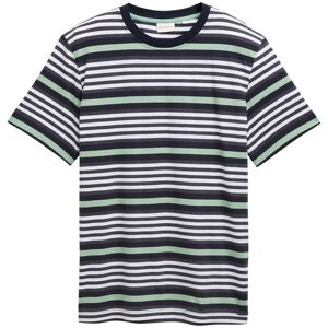 TOM TAILOR Herren T-Shirt mit Streifenmuster, blau, Gestreift, Gr. M TOM TAILOR Herren T-Shirt mit Streifenmuster, blau, Gestreift, Gr. M