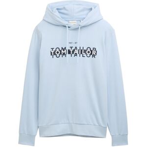 TOM TAILOR Herren Hoodie Sweatshirt mit Logo-Print, blau, Logo Print, Gr. S TOM TAILOR Herren Hoodie Sweatshirt mit Logo-Print, blau, Logo Print, Gr. S