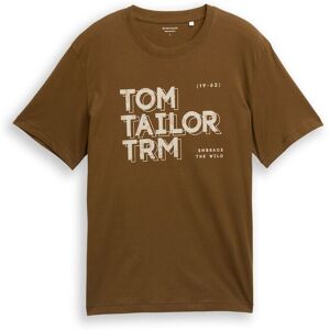 TOM TAILOR Herren T-Shirt mit Print, braun, Uni, Gr. S TOM TAILOR Herren T-Shirt mit Print, braun, Uni, Gr. S