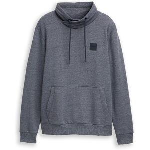 TOM TAILOR Herren Snood Sweatshirt in Melange-Optik, blau, Meliert, Gr. S TOM TAILOR Herren Snood Sweatshirt in Melange-Optik, blau, Meliert, Gr. S