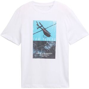 TOM TAILOR Herren T-Shirt mit Fotoprint, weiß, Print, Gr. M TOM TAILOR Herren T-Shirt mit Fotoprint, weiß, Print, Gr. M
