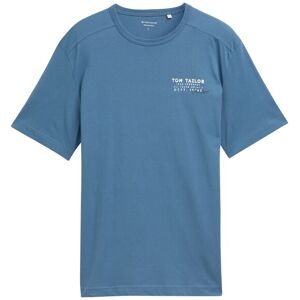 TOM TAILOR Herren T-Shirt mit Print, blau, Uni, Gr. S TOM TAILOR Herren T-Shirt mit Print, blau, Uni, Gr. S