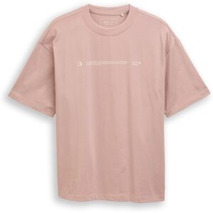 TOM TAILOR DENIM Herren Heavy-Jersey T-Shirt mit Print, rot, Print, Gr. M TOM TAILOR DENIM Herren Heavy-Jersey T-Shirt mit Print, rot, Print, Gr. M