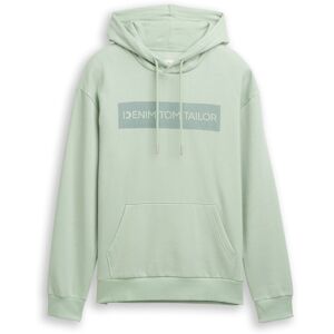 TOM TAILOR DENIM Herren Hoodie Sweatshirt mit Print, grün, Logo Print, Gr. XS TOM TAILOR DENIM Herren Hoodie Sweatshirt mit Print, grün, Logo Print, Gr. XS