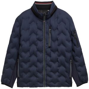 TOM TAILOR Herren Plus Size - Hybrid Lightweight Steppjacke mit verstaubarer Kapuze, blau, Uni, Gr. 2XL TOM TAILOR Herren Plus Size - Hybrid Lightweight Steppjacke mit verstaubarer Kapuze, blau, Uni, Gr. 2XL
