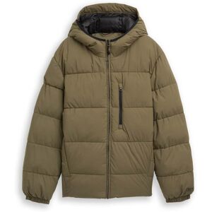 TOM TAILOR DENIM Herren Lightweight Puffer-Jacke mit Kapuze, grün, Uni, Gr. M TOM TAILOR DENIM Herren Lightweight Puffer-Jacke mit Kapuze, grün, Uni, Gr. M