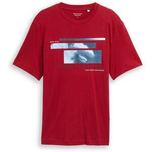 TOM TAILOR Herren T-Shirt mit Foto-Print, rot, Uni, Gr. S TOM TAILOR Herren T-Shirt mit Foto-Print, rot, Uni, Gr. S