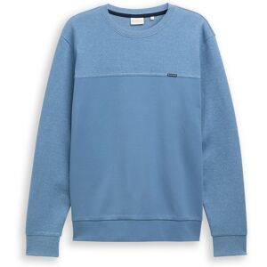 TOM TAILOR Herren Crewneck Sweatshirt mit Struktur-Mix, blau, Meliert, Gr. S TOM TAILOR Herren Crewneck Sweatshirt mit Struktur-Mix, blau, Meliert, Gr. S