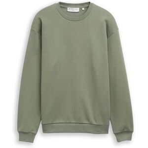 TOM TAILOR DENIM Herren Basic Sweatshirt, grün, Uni, Gr. S TOM TAILOR DENIM Herren Basic Sweatshirt, grün, Uni, Gr. S