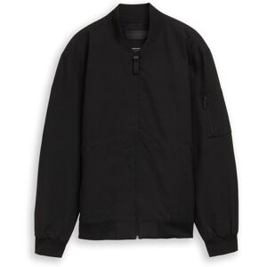 TOM TAILOR DENIM Herren Bomberjacke aus wasserabweisendem Material, schwarz, Uni, Gr. L TOM TAILOR DENIM Herren Bomberjacke aus wasserabweisendem Material, schwarz, Uni, Gr. L