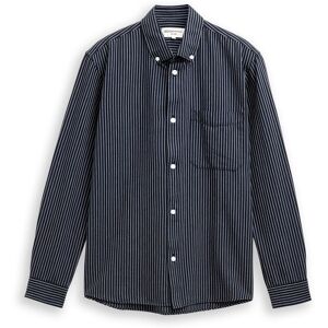 TOM TAILOR DENIM Herren Relaxed Fit Hemd aus Baumwolle, blau, Gestreift, Gr. XS TOM TAILOR DENIM Herren Relaxed Fit Hemd aus Baumwolle, blau, Gestreift, Gr. XS