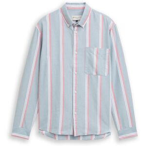 TOM TAILOR DENIM Herren Relaxed Fit Hemd aus Baumwolle, blau, Gestreift, Gr. L TOM TAILOR DENIM Herren Relaxed Fit Hemd aus Baumwolle, blau, Gestreift, Gr. L