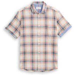TOM TAILOR Herren Regular Fit Kurzarmhemd mit Karomuster, weiß, Kariert, Gr. M TOM TAILOR Herren Regular Fit Kurzarmhemd mit Karomuster, weiß, Kariert, Gr. M