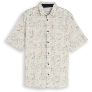 TOM TAILOR Herren Comfort Fit Kurzarmhemd mit Muster, weiß, Gemustert, Gr. L TOM TAILOR Herren Comfort Fit Kurzarmhemd mit Muster, weiß, Gemustert, Gr. L