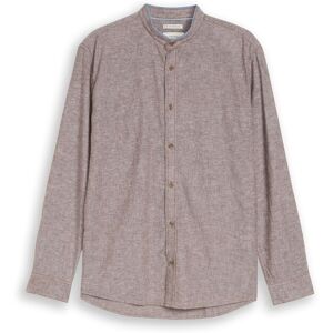 TOM TAILOR Herren Regular Fit Hemd mit Leinenanteil, braun, Uni, Gr. XL TOM TAILOR Herren Regular Fit Hemd mit Leinenanteil, braun, Uni, Gr. XL