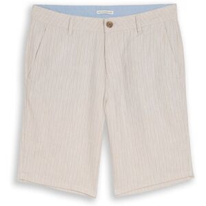 TOM TAILOR Herren TTREGULAR Chino Shorts mit Leinenanteil, beige, Gestreift, Gr. 36 TOM TAILOR Herren TTREGULAR Chino Shorts mit Leinenanteil, beige, Gestreift, Gr. 36