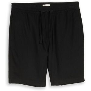 TOM TAILOR DENIM Herren TTRELAXED Shorts mit Leinenanteil, schwarz, Uni, Gr. M TOM TAILOR DENIM Herren TTRELAXED Shorts mit Leinenanteil, schwarz, Uni, Gr. M