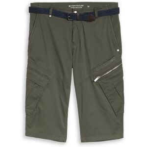 TOM TAILOR Herren TTMAX REGULAR Overknee Shorts mit Gürtel, grün, Uni, Gr. 34 TOM TAILOR Herren TTMAX REGULAR Overknee Shorts mit Gürtel, grün, Uni, Gr. 34