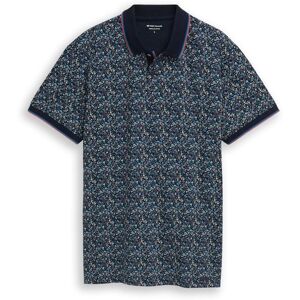 TOM TAILOR Herren Fitted Poloshirt mit Allover-Print, blau, Gemustert, Gr. XXXL TOM TAILOR Herren Fitted Poloshirt mit Allover-Print, blau, Gemustert, Gr. XXXL