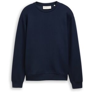 TOM TAILOR DENIM Herren Basic Scuba Sweatshirt, blau, Uni, Gr. S TOM TAILOR DENIM Herren Basic Scuba Sweatshirt, blau, Uni, Gr. S