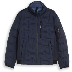 TOM TAILOR Herren Hybrid Steppjacke mit verstaubarer Kapuze, blau, Uni, Gr. L TOM TAILOR Herren Hybrid Steppjacke mit verstaubarer Kapuze, blau, Uni, Gr. L