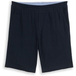 TOM TAILOR Herren Seersucker Shorts mit elastischem Bund, blau, Uni, Gr. L TOM TAILOR Herren Seersucker Shorts mit elastischem Bund, blau, Uni, Gr. L