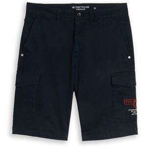 TOM TAILOR Herren Regular Fit Cargo Shorts mit Stretch, blau, Uni, Gr. 40 TOM TAILOR Herren Regular Fit Cargo Shorts mit Stretch, blau, Uni, Gr. 40