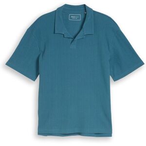 TOM TAILOR DENIM Herren Relaxed Fit Poloshirt mit Waffelstruktur, blau, Uni, Gr. S TOM TAILOR DENIM Herren Relaxed Fit Poloshirt mit Waffelstruktur, blau, Uni, Gr. S