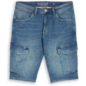 TOM TAILOR Herren TTMARVIN STRAIGHT Cargo Jeans Shorts, blau, Uni, Gr. 40 TOM TAILOR Herren TTMARVIN STRAIGHT Cargo Jeans Shorts, blau, Uni, Gr. 40