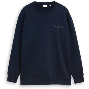 TOM TAILOR Herren Plus Size - Sweatshirt mit Logo-Print, blau, Uni, Gr. 3XL TOM TAILOR Herren Plus Size - Sweatshirt mit Logo-Print, blau, Uni, Gr. 3XL