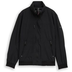 TOM TAILOR Herren Blouson Jacke mit verstaubarer Kapuze, schwarz, Uni, Gr. M TOM TAILOR Herren Blouson Jacke mit verstaubarer Kapuze, schwarz, Uni, Gr. M
