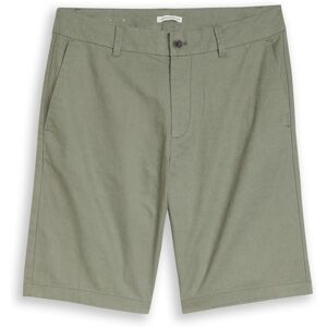TOM TAILOR DENIM Herren TTRELAXED Chino Shorts mit Leinenanteil, grün, Uni, Gr. M TOM TAILOR DENIM Herren TTRELAXED Chino Shorts mit Leinenanteil, grün, Uni, Gr. M