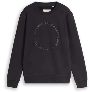 TOM TAILOR Jungen Basic Sweatshirt mit Print, grau, Uni, Gr. 176 TOM TAILOR Jungen Basic Sweatshirt mit Print, grau, Uni, Gr. 176