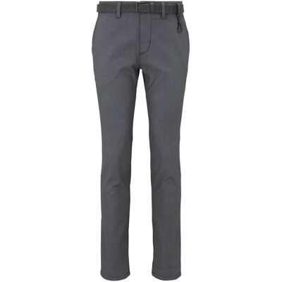 TOM TAILOR DENIM Herren Straight Fit Chino Hose mit Gürtel, grau, Uni, Gr. 32/34 TOM TAILOR DENIM Herren Straight Fit Chino Hose mit Gürtel, grau, Uni, Gr. 32/34